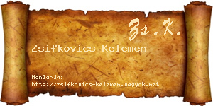 Zsifkovics Kelemen névjegykártya